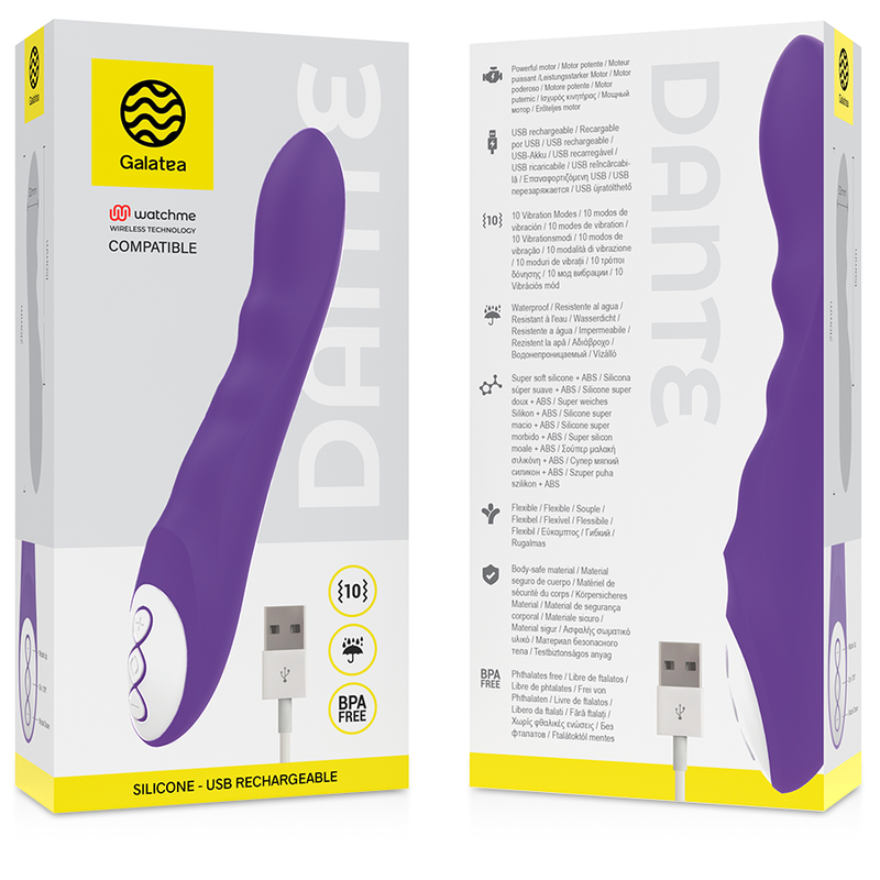 GALATEA - DANTE VIBRADOR ROXO + CONTROLO REMOTO WATCHME