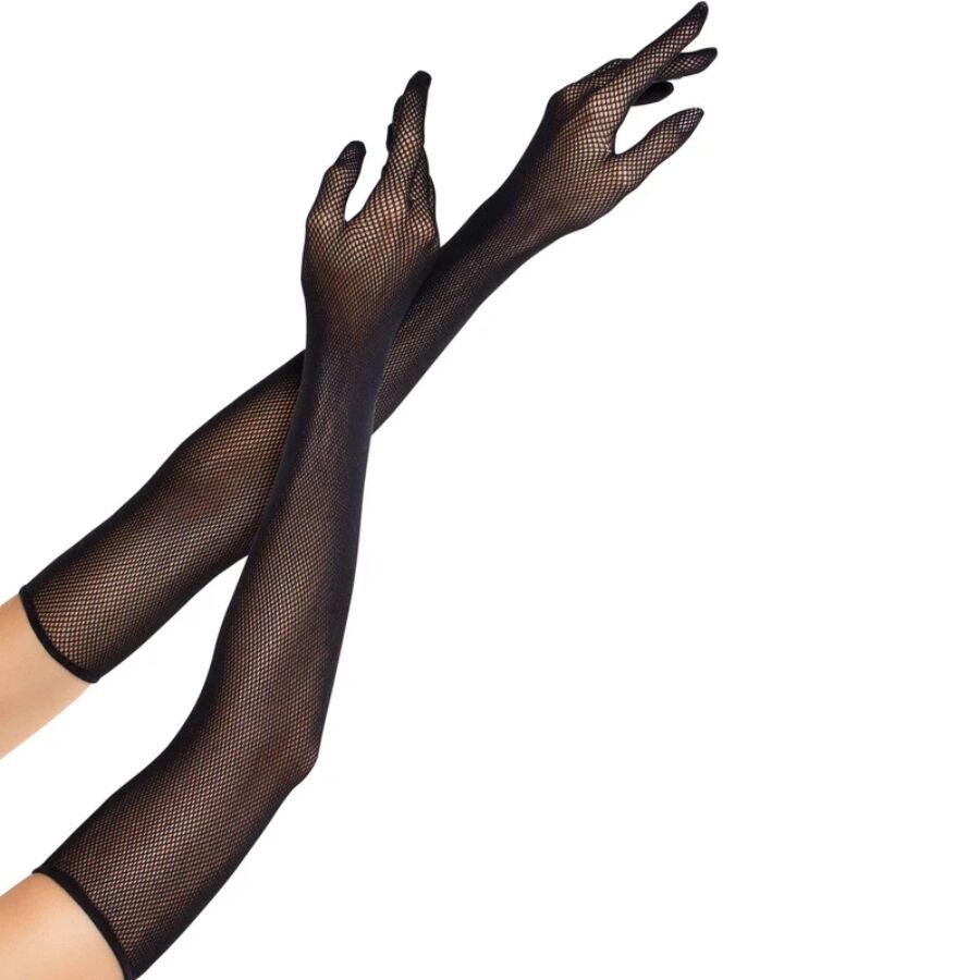 LEG AVENUE - LUVAS DE REDE LONGAS OPERA PRETAS