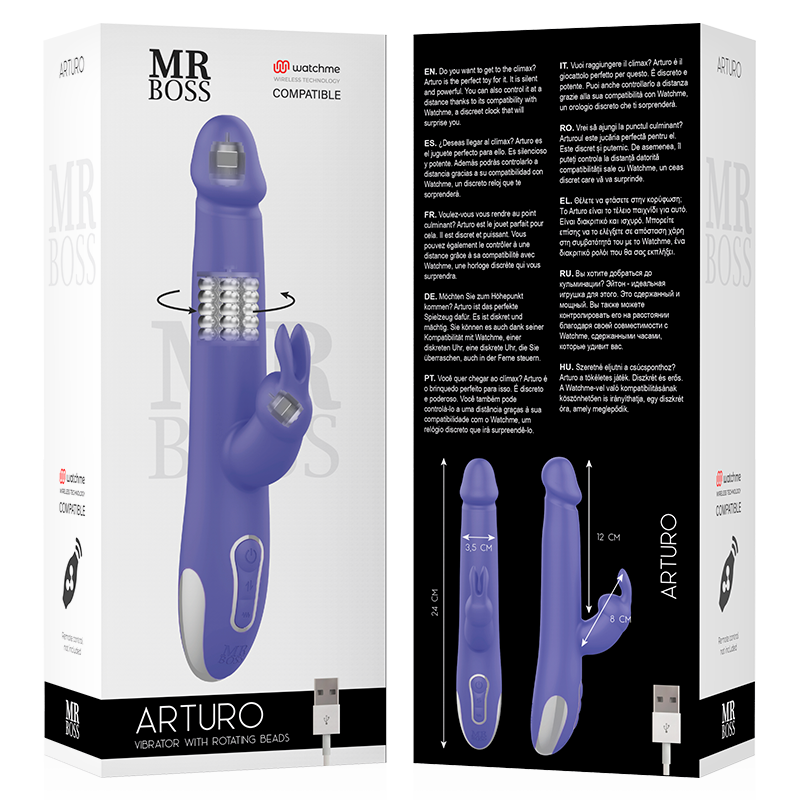 MR BOSS - ARTURO VIBRADOR E ROTADOR + CONTROLO REMOTO WATCHME