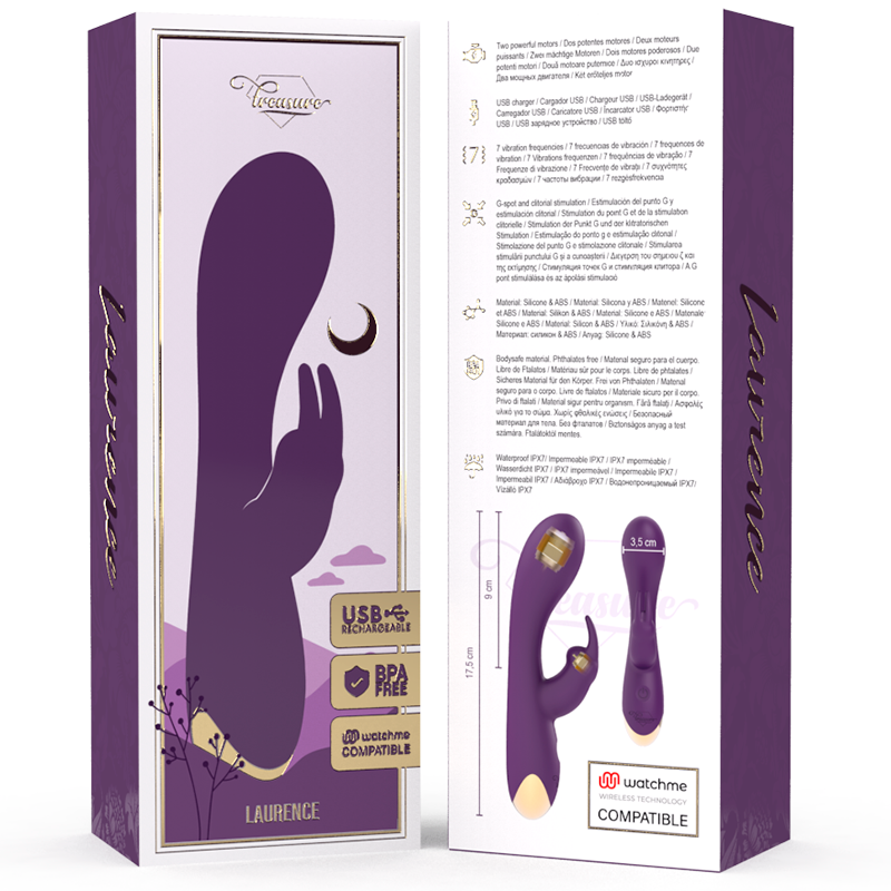 TREASURE - LAURENCE VIBRADOR RABBIT + CONTROLO REMOTO WATCHME