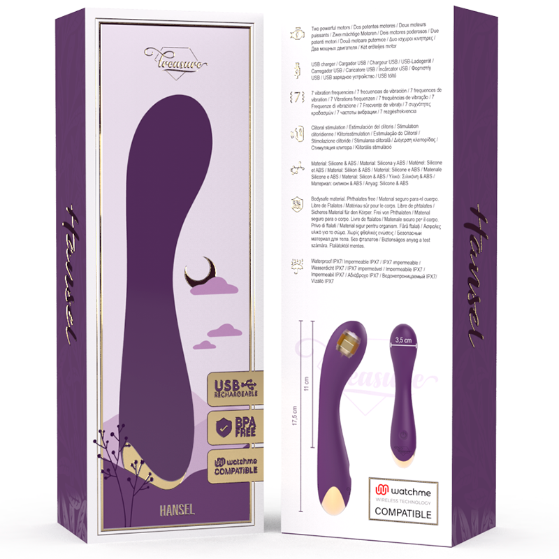 TREASURE - HANSEL VIBRADOR PONTO G + CONTROLO REMOTO WATCHME