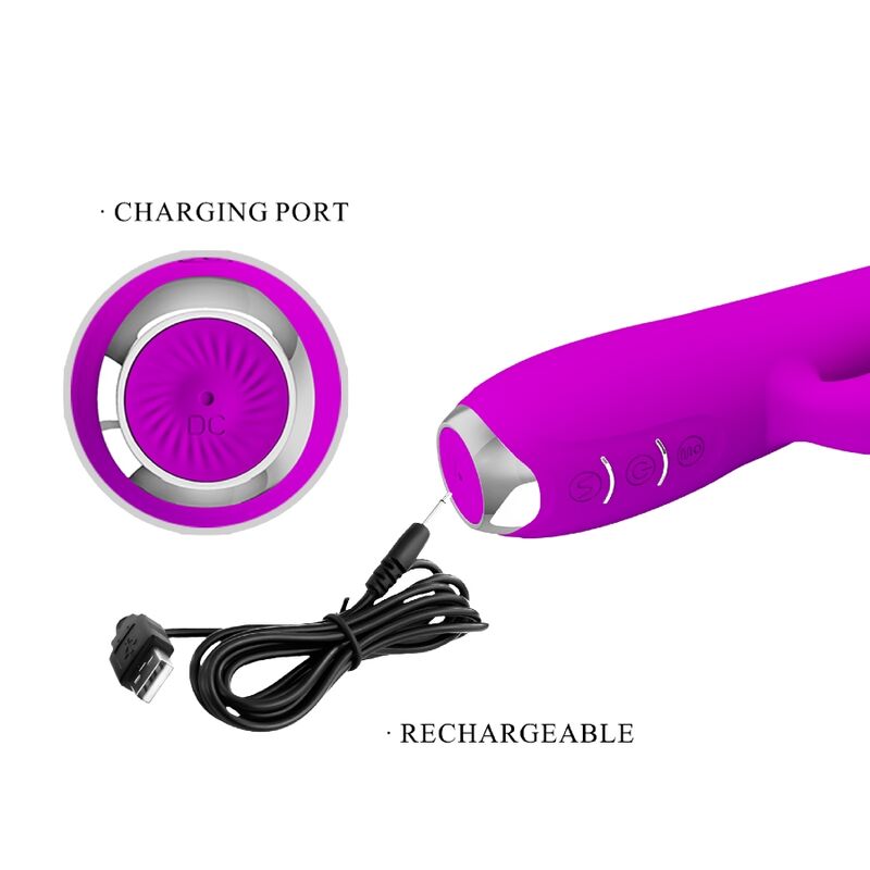 PRETTY LOVE - REGINA VIBRADOR RECARREGÁVEL - GEL DE SUCÇÃO ROXO