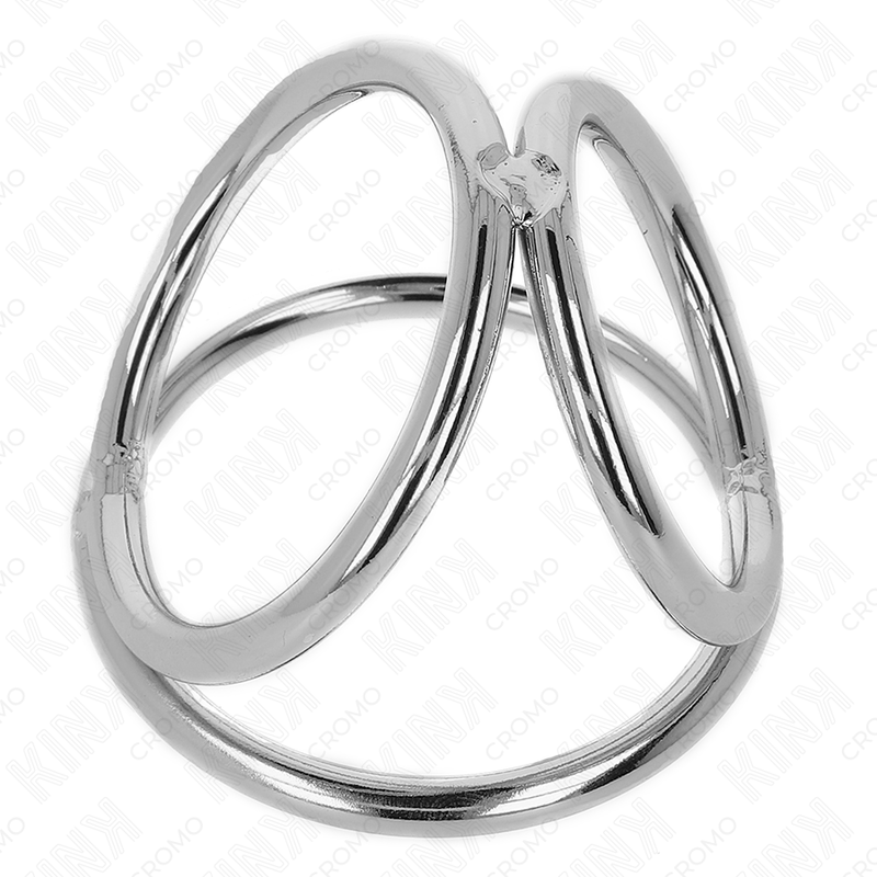 KINK - ANEL DE PÊNIS TRIPLO DE METAL CROMADO 3,8 CM A 5 CM MODELO 2