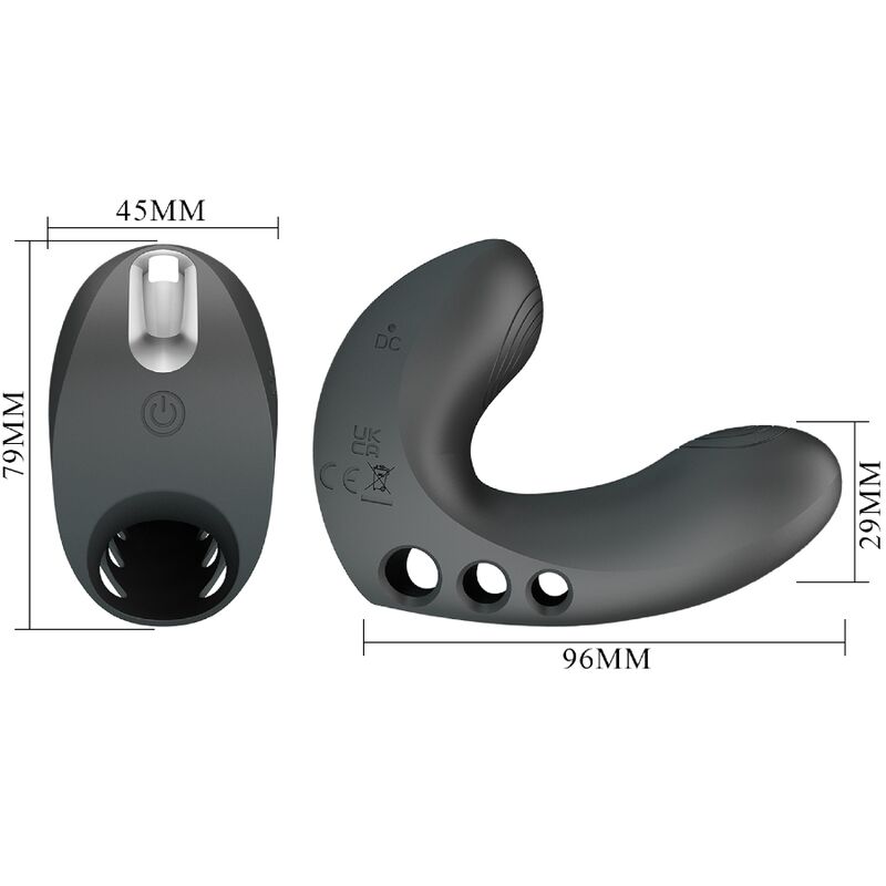 PRETTY LOVE - VIBRADOR DE DEDO CAMELIA 7 VIBRAÇÕES PRETO