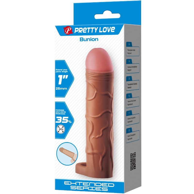 PRETTY LOVE - MANGA PARA PÊNIS BUNION COM EXTENSÃO DE 2,5 CM MULATO
