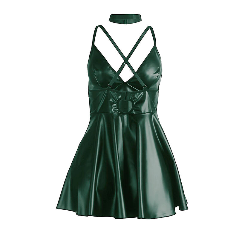 SUBBLIME - 955434 VESTIDO COM ALÇAS DE COURO VERDE S/M