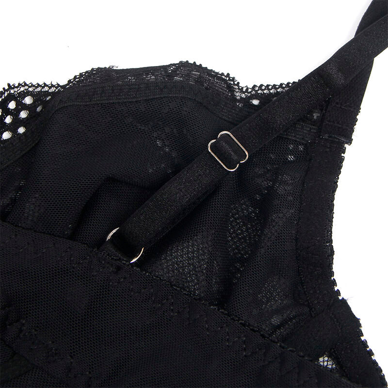 SUBBLIME - 955618 BODYSUIT DE RENDA COM FECHO DE BAIXO PRETO S/M