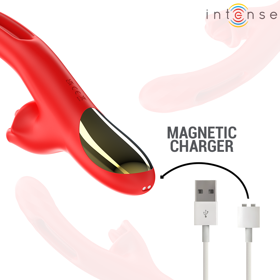 INTENSE - JESSICA MULTIFUNCIONAL VIBRADOR ESTIMULAÇÃO DO CLITÓRIS 24,8 CM VERMELHO