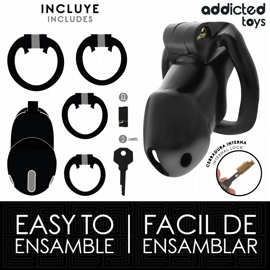 ADDICTED TOYS LOCKED - GAIOLA PENIANA MINDNIGHT CELL, TAMANHO M