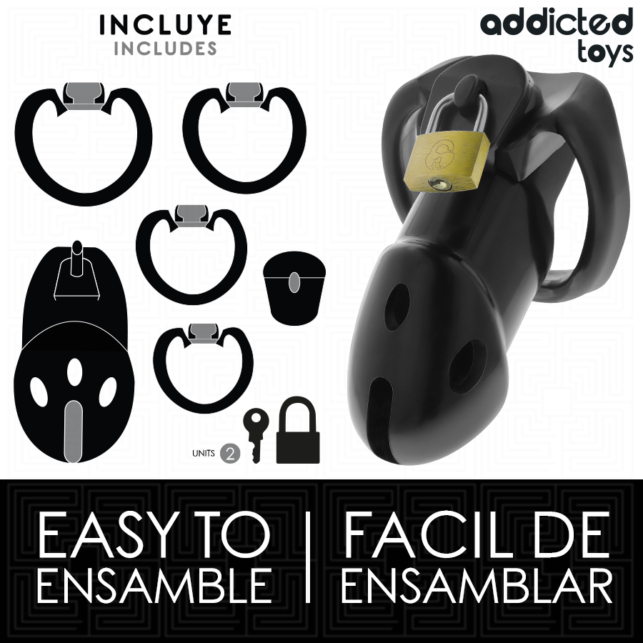 ADDICTED TOYS LOCKED - GAIOLA DE PÊNIS DEN INQUEBRÁVEL 9,8 CM