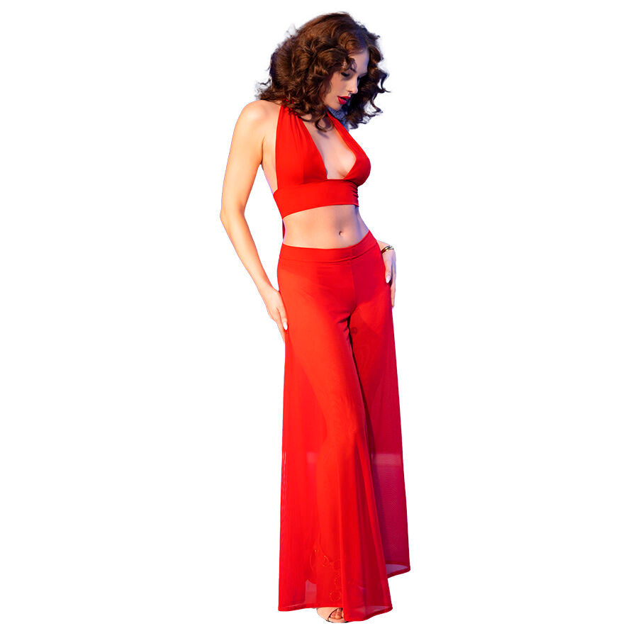 CHILIROSE - CR 4857 CONJUNTO DE BLUSA E CALÇA VERMELHA TAMANHO G