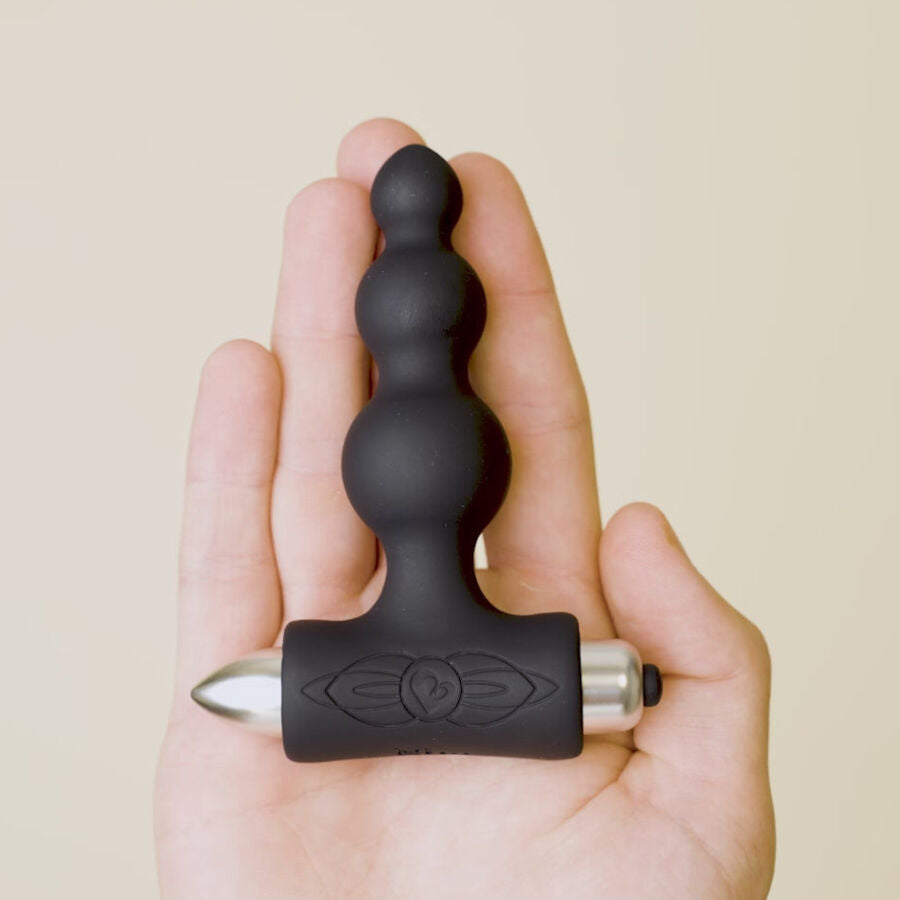 ROCKS-OFF - PETITE SENSATIONS BUBBLES PLUG ANAL VIBRADOR PRETO