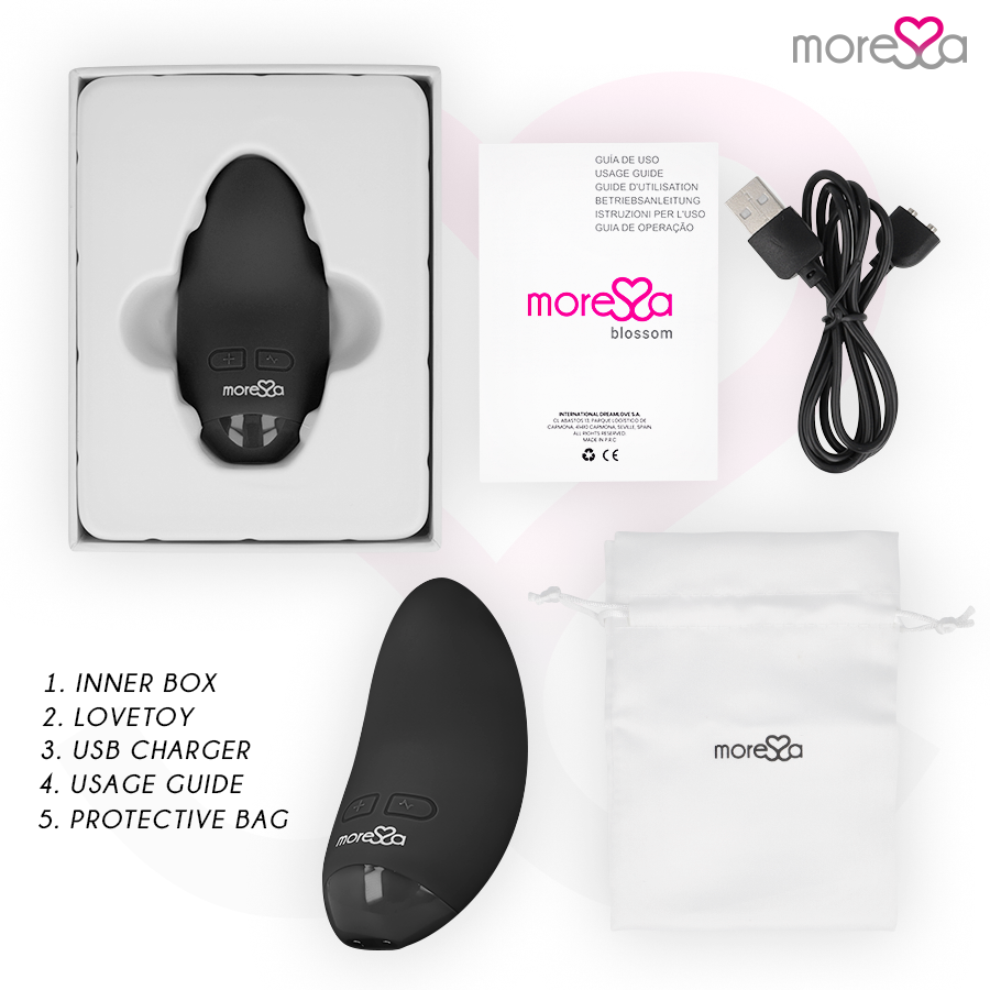 MORESSA - VIBRADOR BLOSSOM PRETO