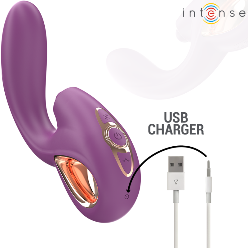 INTENSE - LALI MULTIFUNCIONAL VIBRADOR DE PONTO G COM BATIDA, IMPULSÃO E VIBRAÇÃO ROXO