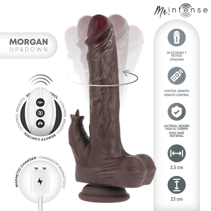 MR INTENSE - MORGAN BONECA REALISTA MULTIFUNCIONAL COM VIBRAÇÃO E CONTROLE REMOTO PARA CIMA E PARA BAIXO 23 CM -O- 3,5 CM