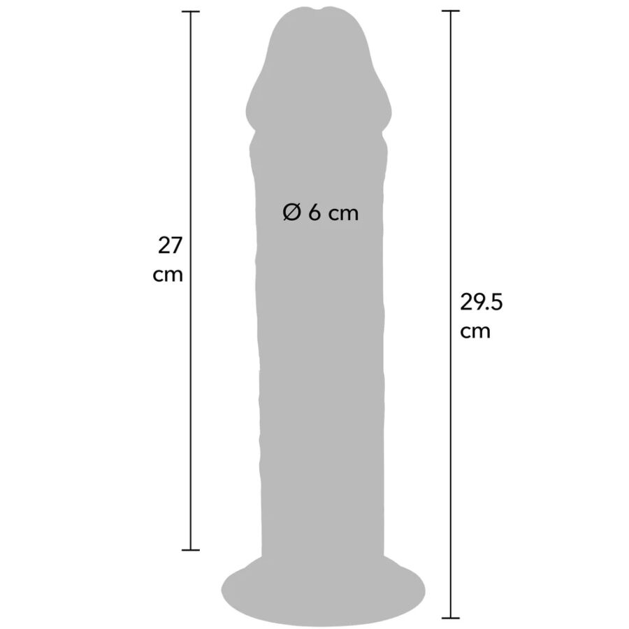 GET REAL - PÊNIS DE TPE DELUXE DE DUPLA DENSIDADE E ESPESSURA, 29,5 CM