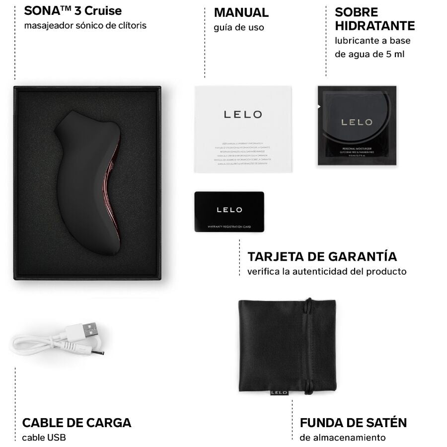 LELO - SONA 3 CRUISE MASSAGEADOR CLITÓRICO SÔNICO PRETO