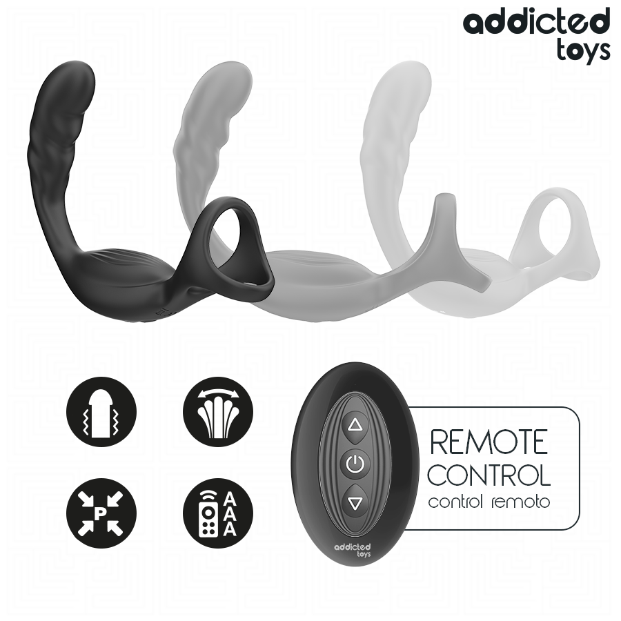 ADDICTED TOYS - ANEL PENIANO DUPLO PARA PRÓSTATA COM CONTROLE REMOTO