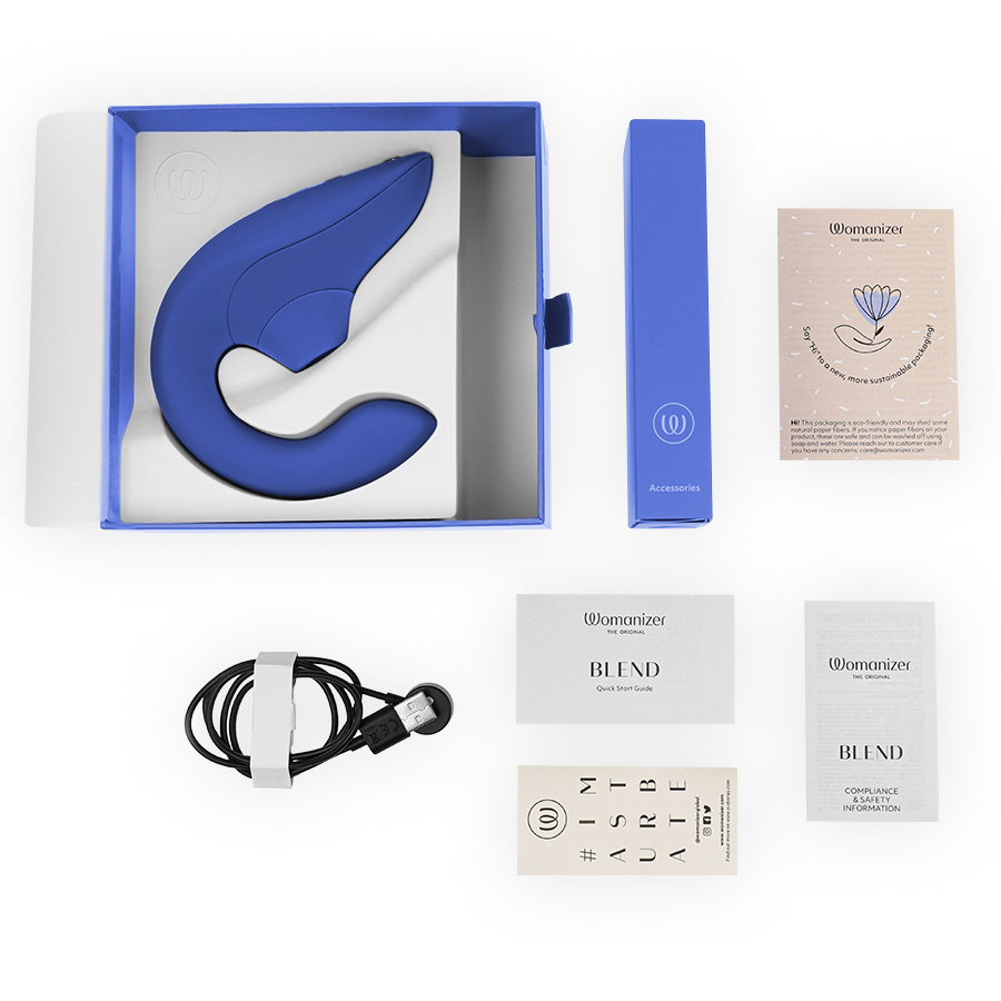 WOMANIZER - VIBRADOR ESTIMULADOR BLEND RABBIT AZUL VIBRANTE