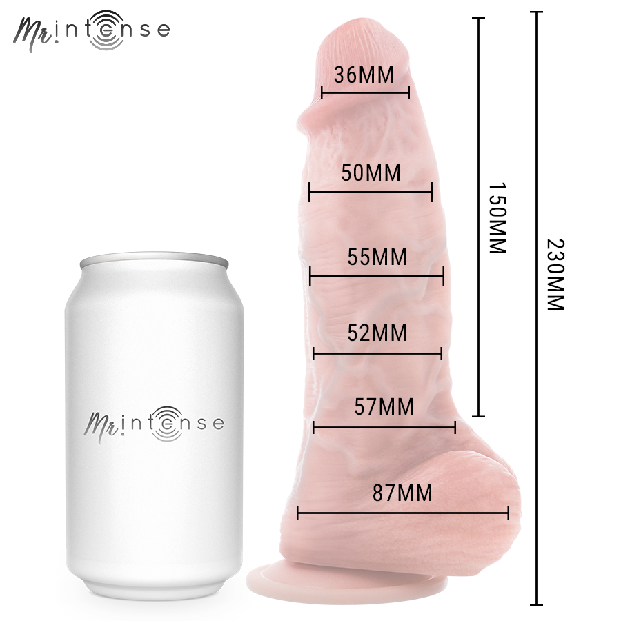 MR INTENSE - DILDO DE SILICONE SPENCER MÉDIO 23 CM -Ø- 5,7 CM
