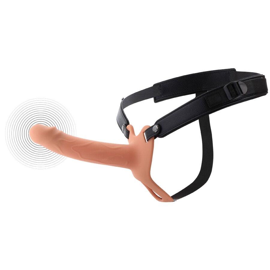 HIDDEN DESIRE - INFERNO MANGA PENIANA VIBRATÓRIA COM STRAP-ON 18 CM