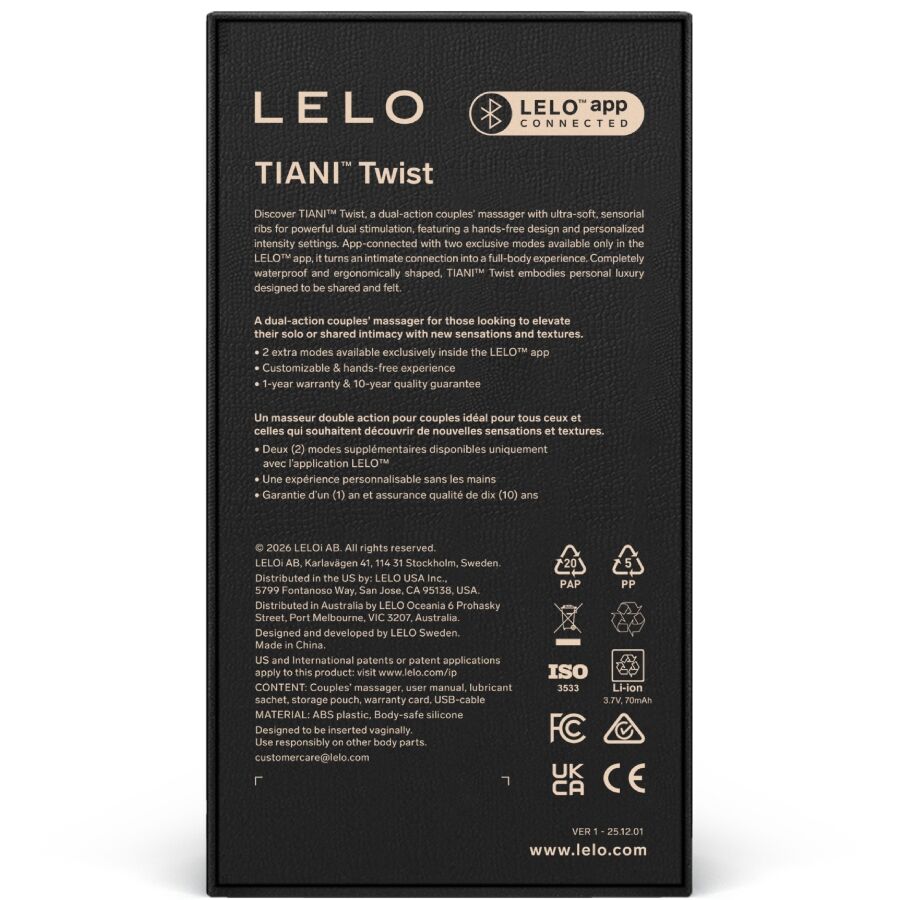 LELO - TIANI VIBRADOR PARA CASAIS TWIST ROSA CLARO