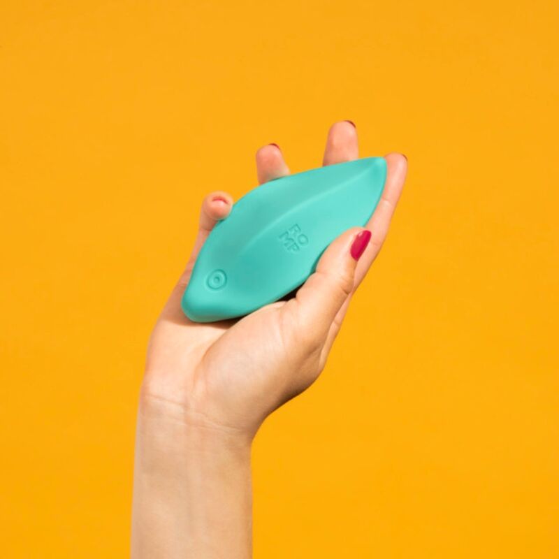 ROMP - WAVE VIBRADOR DE ONDAS, ESTIMULADOR CLITORIANO, FORMATO ERGONÔMICO, VERDE-ÁGUA