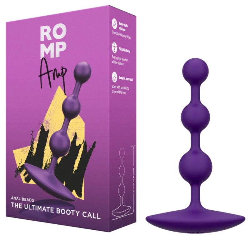 ROMP - AMP CONTAS ANAL DE SILICONE FLEXÍVEIS ROXAS 12,5 CM ROXAS