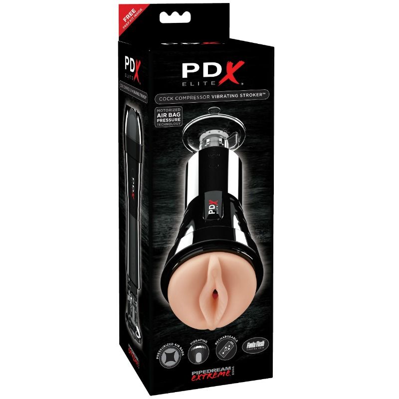 PDX ELITE - MASTURBADOR COM VIBRAÇÃO E EFEITO DE COMPRESSÃO